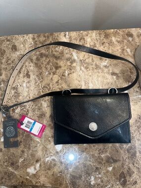 Vince Camuto Black Leather Envelope Crossbody